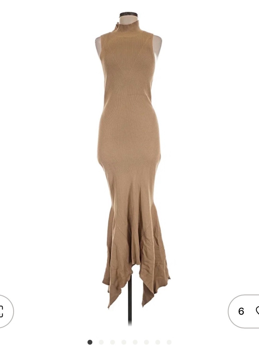 Anthropologie Sleeveless Knit Maxi Dress in Camel/Tan